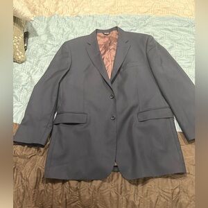 ERMENEGILDO ZEGNA Solid Blue Trofeo 100%Wool Blazer Sport Coat Jacket - 46 L